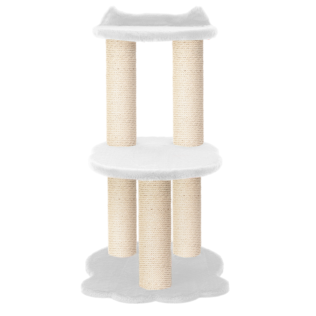 Relaxation - 2-Level Cat Tree - White Faux Fur